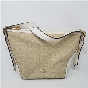 Coach mini dufflette leather shoulder shops bag